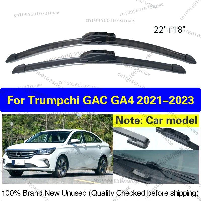 

2pcs For Trumpchi GAC GA4 2021 2022 2023 Car Wiper Front Wiper Blades Soft Rubber Windscreen Wipers Auto Windshield 22"+18"