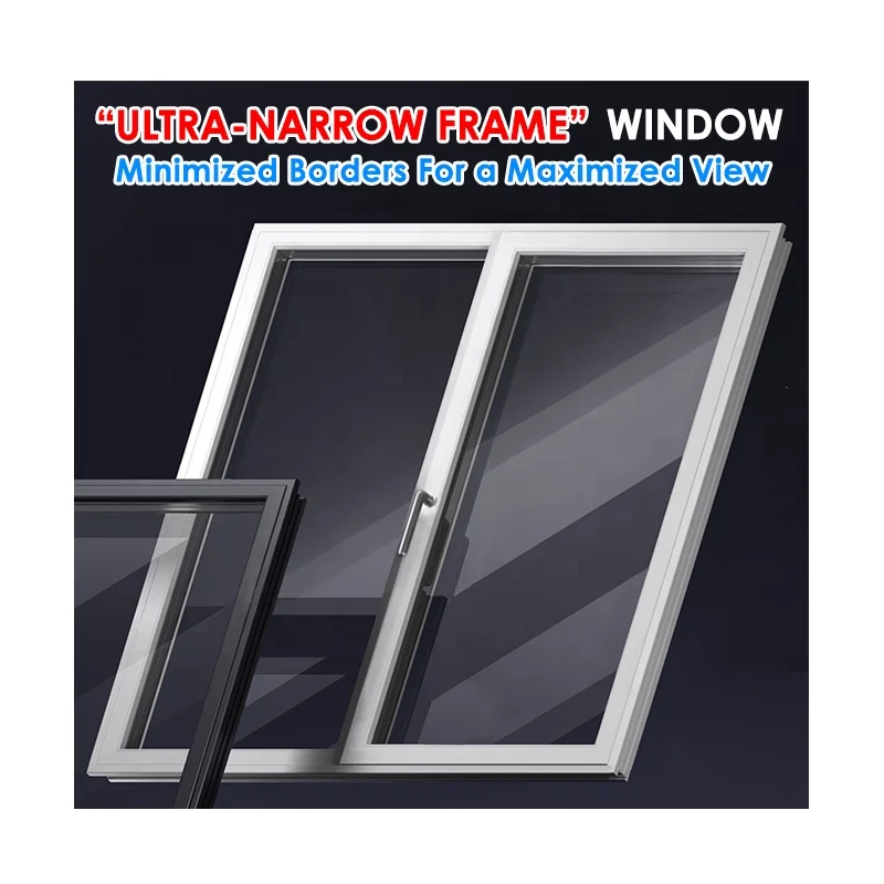 Kualitas tinggi Modern Ultra sempit bingkai Thermal Break aluminium tahan debu tahan air Tilt mengubah balkon Casement Window