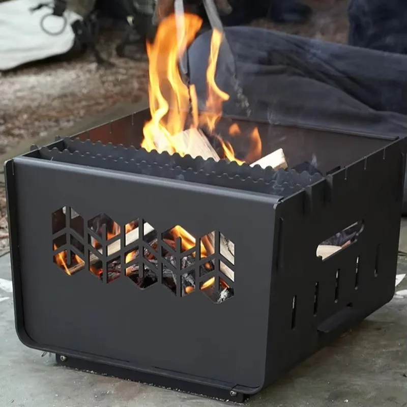 Suitable for Outdoor Charcoal/firewood. Detachable Portable Brazier for Outdoor Heating, Cooking, and Viewing