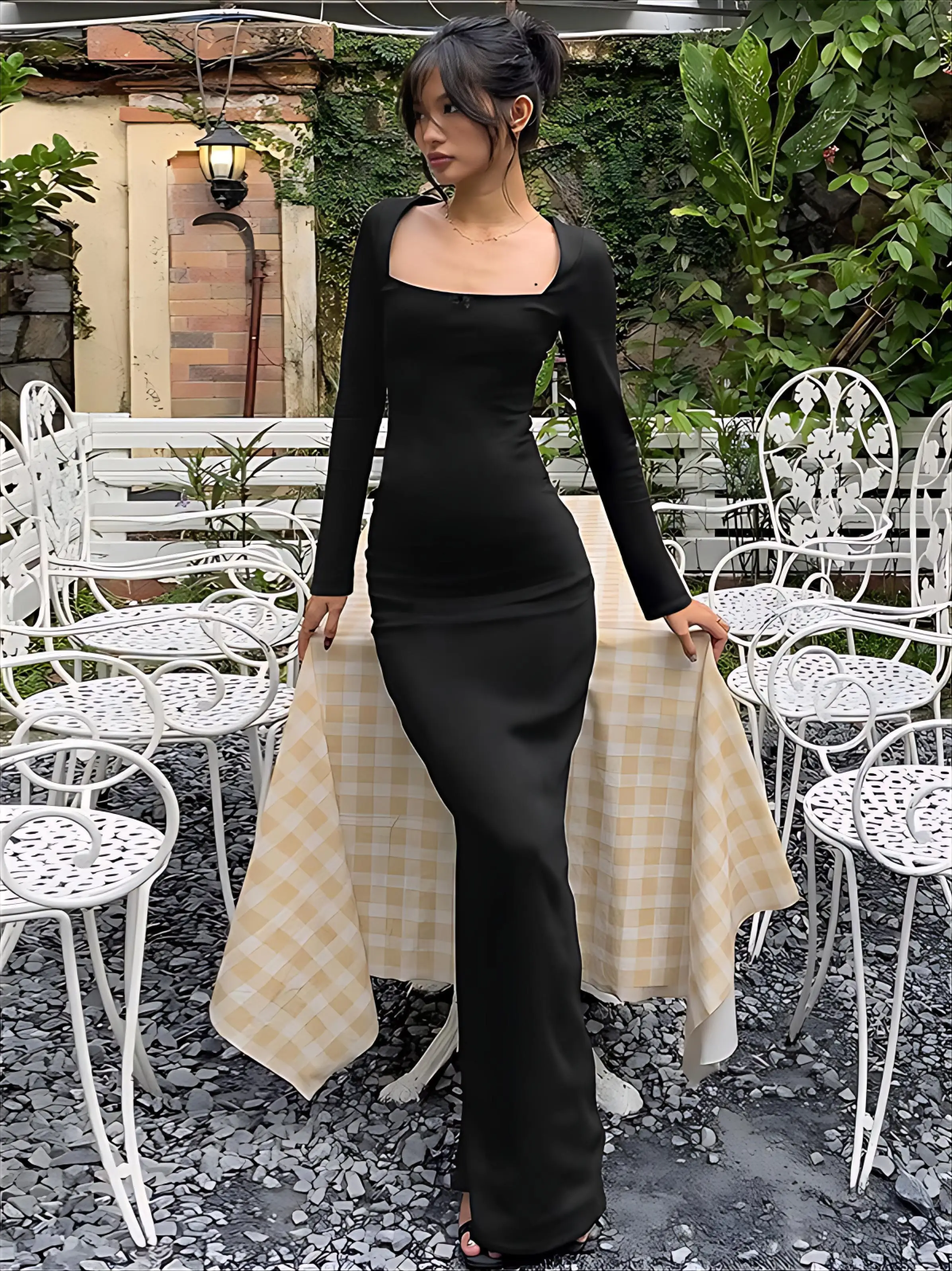 Vestidos Vestido para mujer Calidad Premium Verano Lino Ditsy Volantes Dobladillo Smocking Ligero Resort Cómodo Transpirable Precioso Ajuste