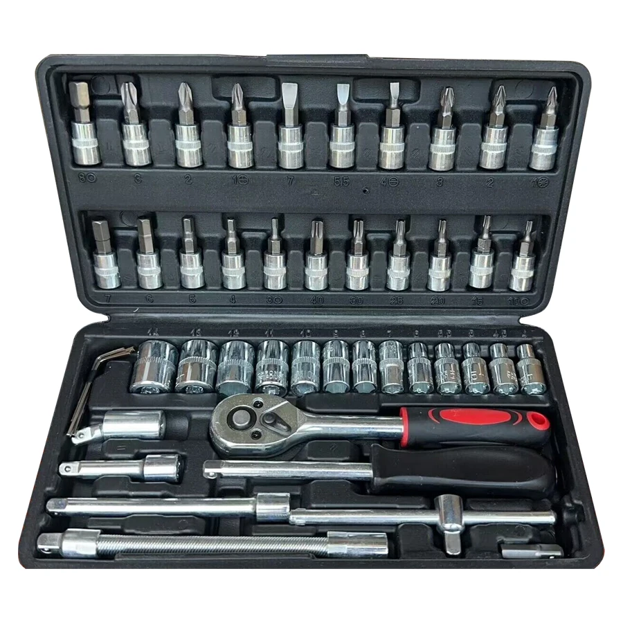 

46pcs 1/4-Inch Car /SUV/ motorcycle/bicycle repair machinery toolbox socket wrench set