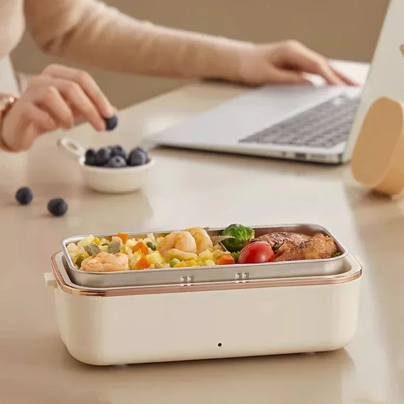 Portable Lunch Box Mini Rice Cooker Electric Lunch Box Stainless Steel Rapid Heating Food Thermal Insulation Lunch Container