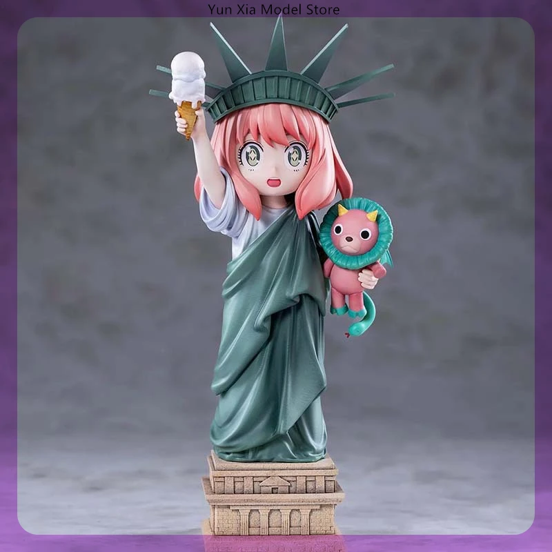 19cm Spy×Family Anya Forger Statue Of Liberty Anime Girl Action Figure Model Statue Collection Desktop Decoration Ornament Toys