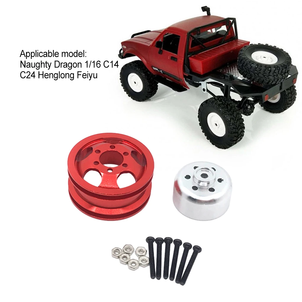 Aluminum Alloy 1/16 Metal Wheel Rims RC Upgrade Part 4x Shock-proof Rc Metal Wheel Rims For WPL C14 RC Car Part