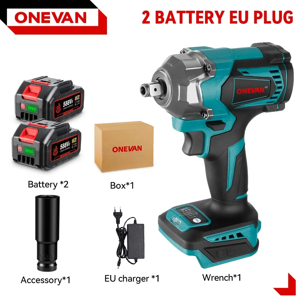 ONEVAN 1200N.M borstelloze elektrische slagmoersleutel 3 functies 1/2 "snoerloze draagbare schroevendraaier boorgereedschap voor Makita batterijpin
