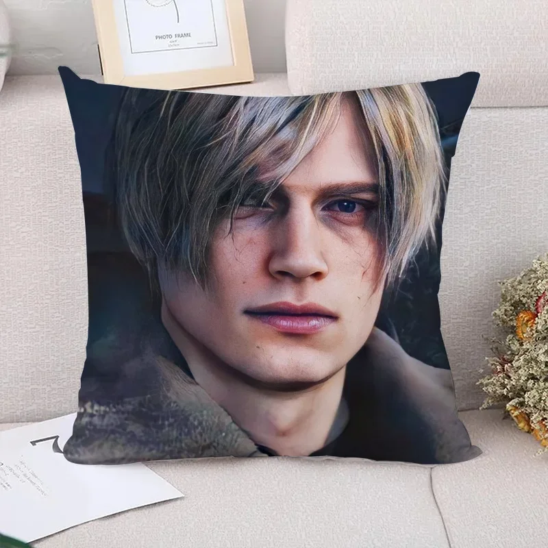 Leon Kennedy Anime Pillow Cover 40x40 Pillowcase Cushion Covers for Bed Pillows Decorative Pillowcases 50x50 Fall Decor Sofa