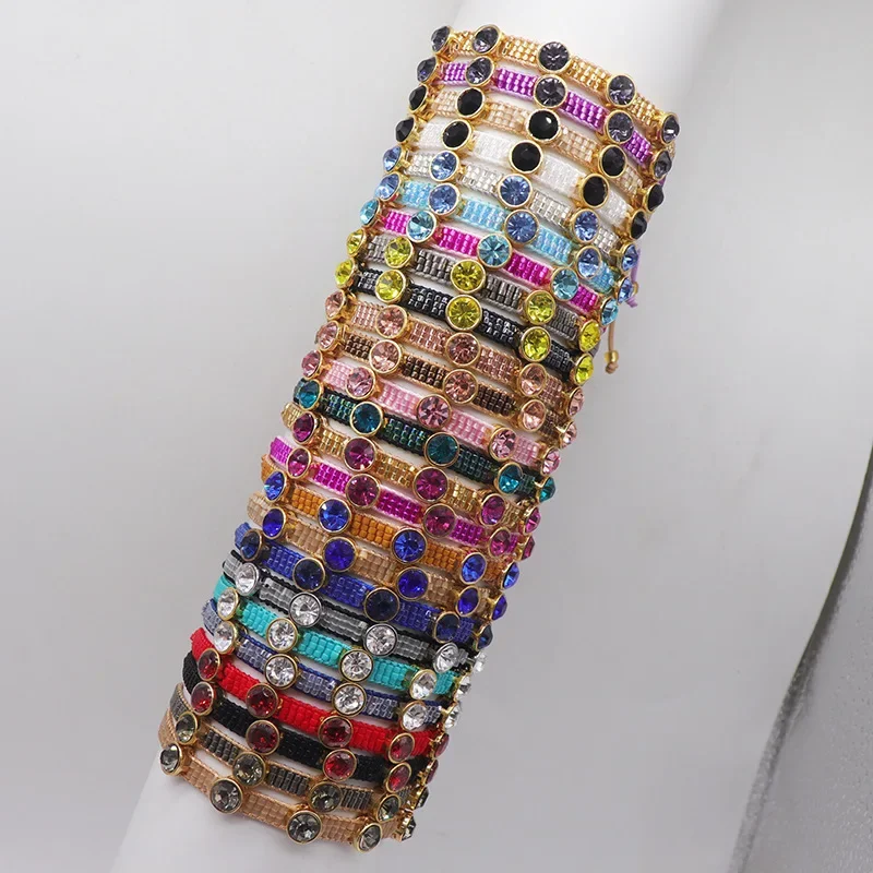 Beaded bracelet Multilayer Stick a diamond Colours Originality Hand knitting Bohemia Adjustable Tide Simple Rice bead bracelet