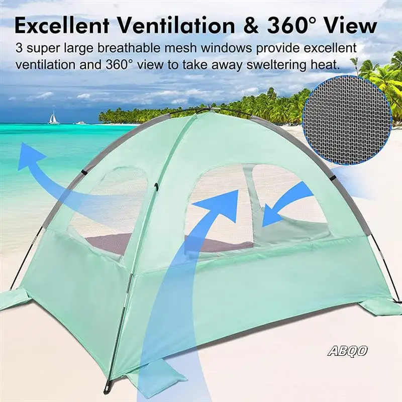 

Beach Tent Sun Shelter With Breathable, Portable Outdoor Camping Tent Shade Canopy For Beach & Camping