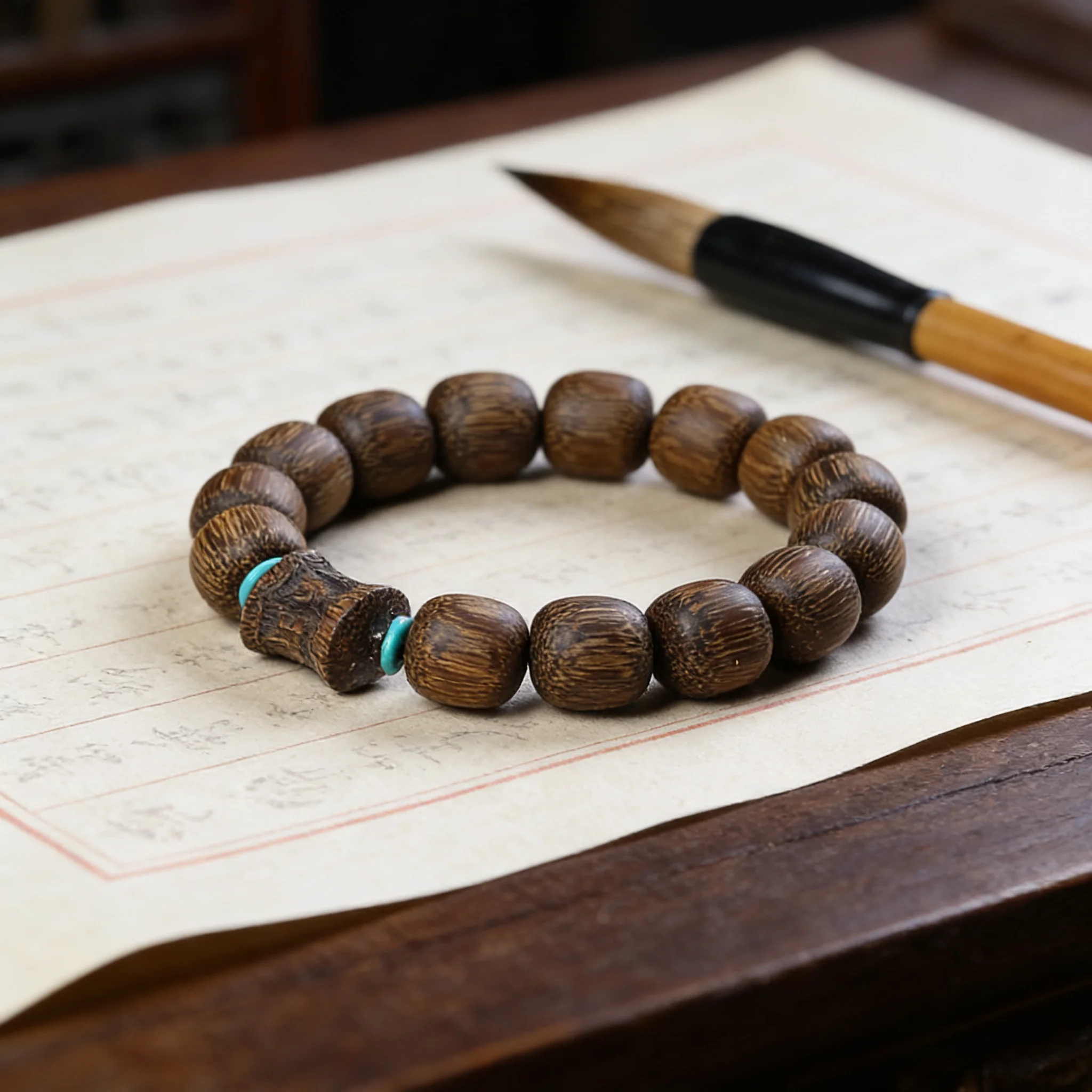 

Vietnam Nha Trang Single Strand Irregular White Kyara Agarwood Bracelet, Unisex Gift