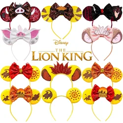 Mickey Mouse Hairbands The Lion King Mufasa Simba Ears Headbands for Girls Kid Disney Pumbaa Headwear Women Bow Hair Accessories