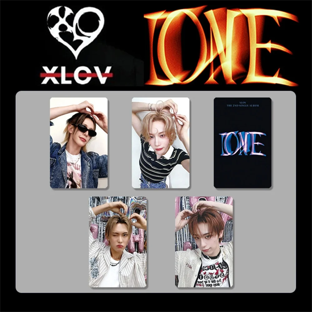 KPOP XLOV Second Single Album I ONE Fan Signing Card Bonus Card Bright Film Wumuti Rui Hyun Haru Support Peripheral Postcards image 2