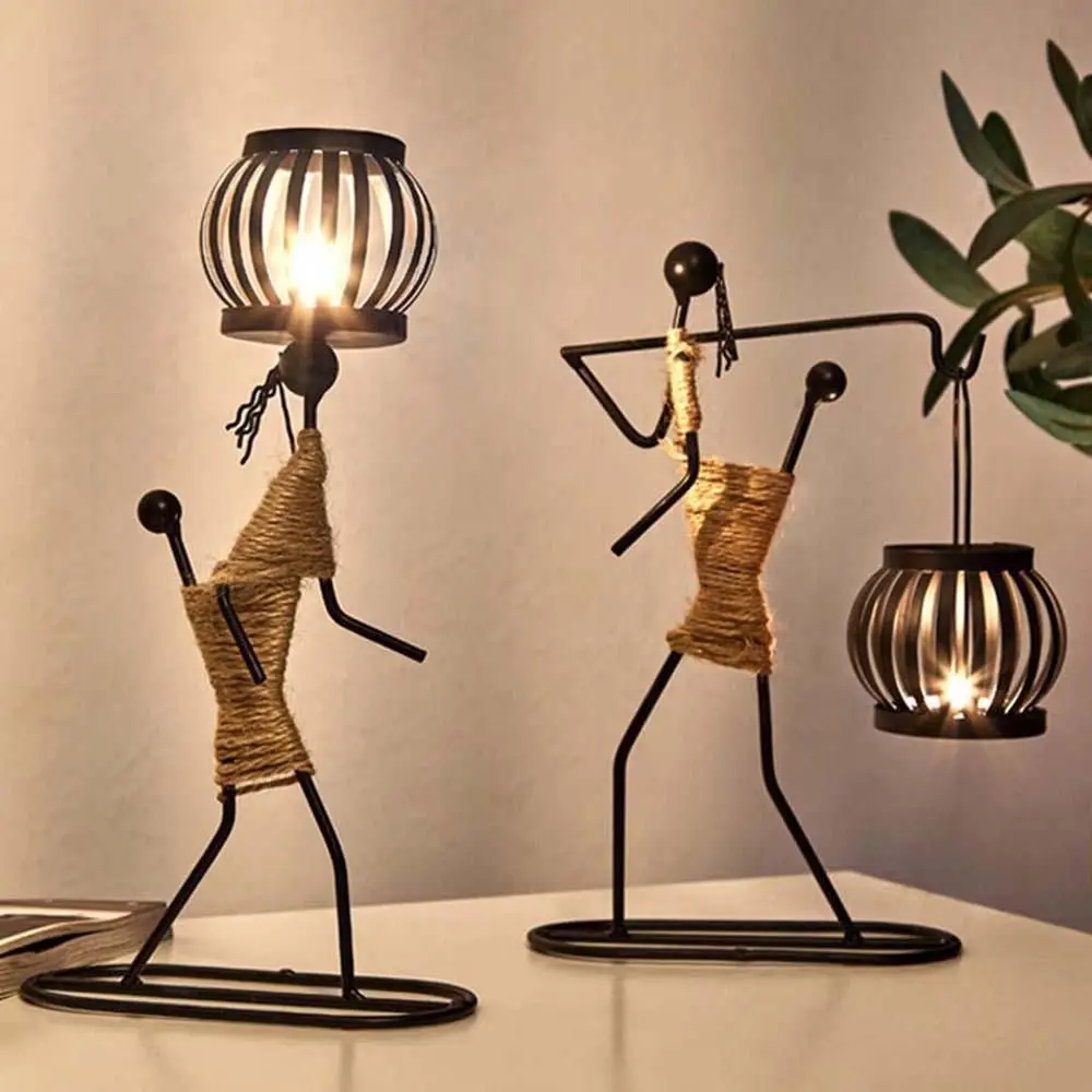 1 PCS Classic Candle Holder Creative Abstract Character Sculpture Candlestick Exquisite Candle Stand For Hotel Restaurant