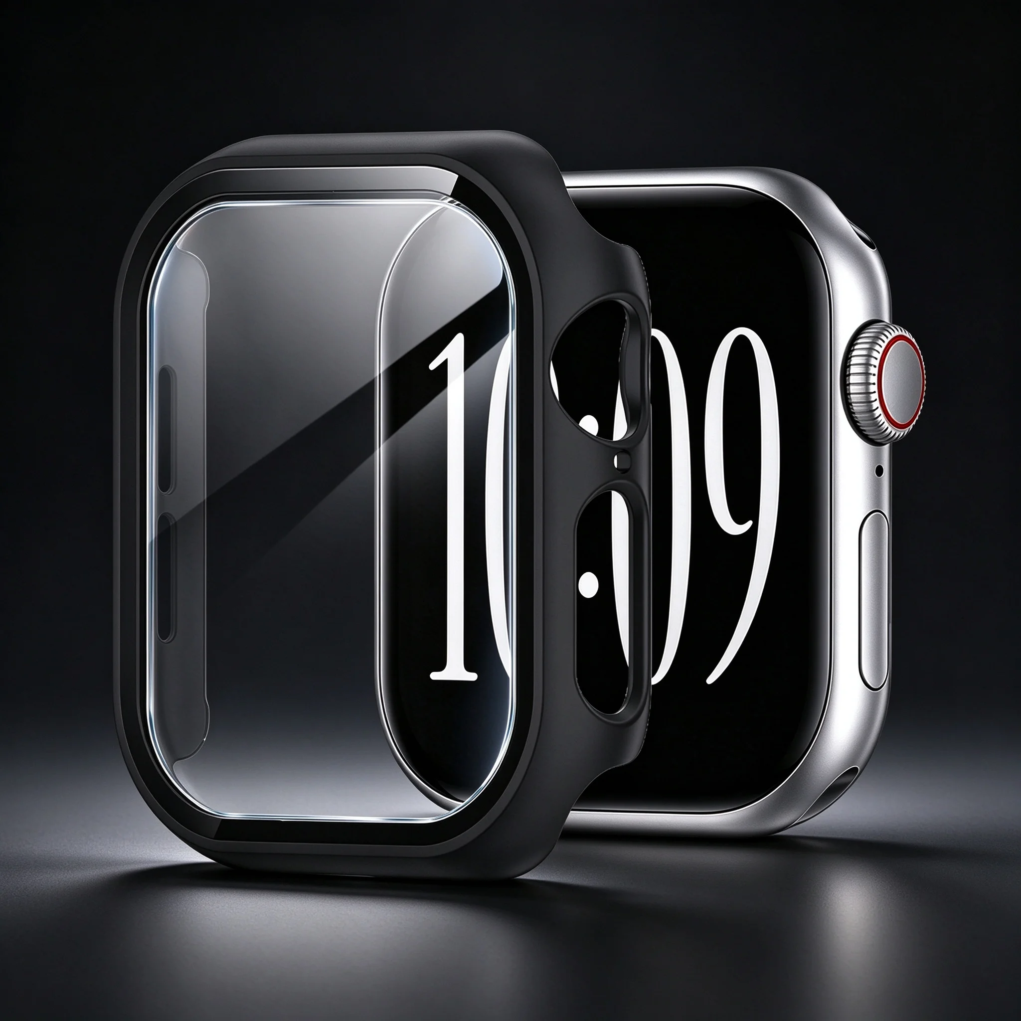 PC cover For Apple Watch Case 46mm 42mm 44mm 40mm 41mm 45mm Screen Tempered Glass Protector iWatch Series 12 11 10 SE 9 8 7 6