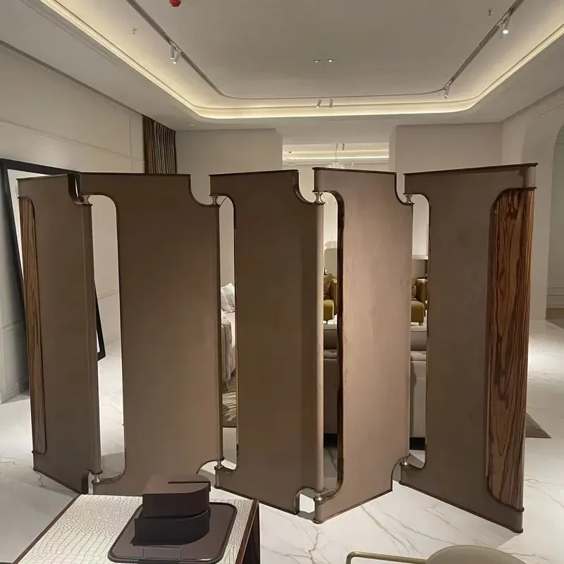 Art Deco Wooden Room Divider Folding Privacy Screen Freestanding Partition Wall