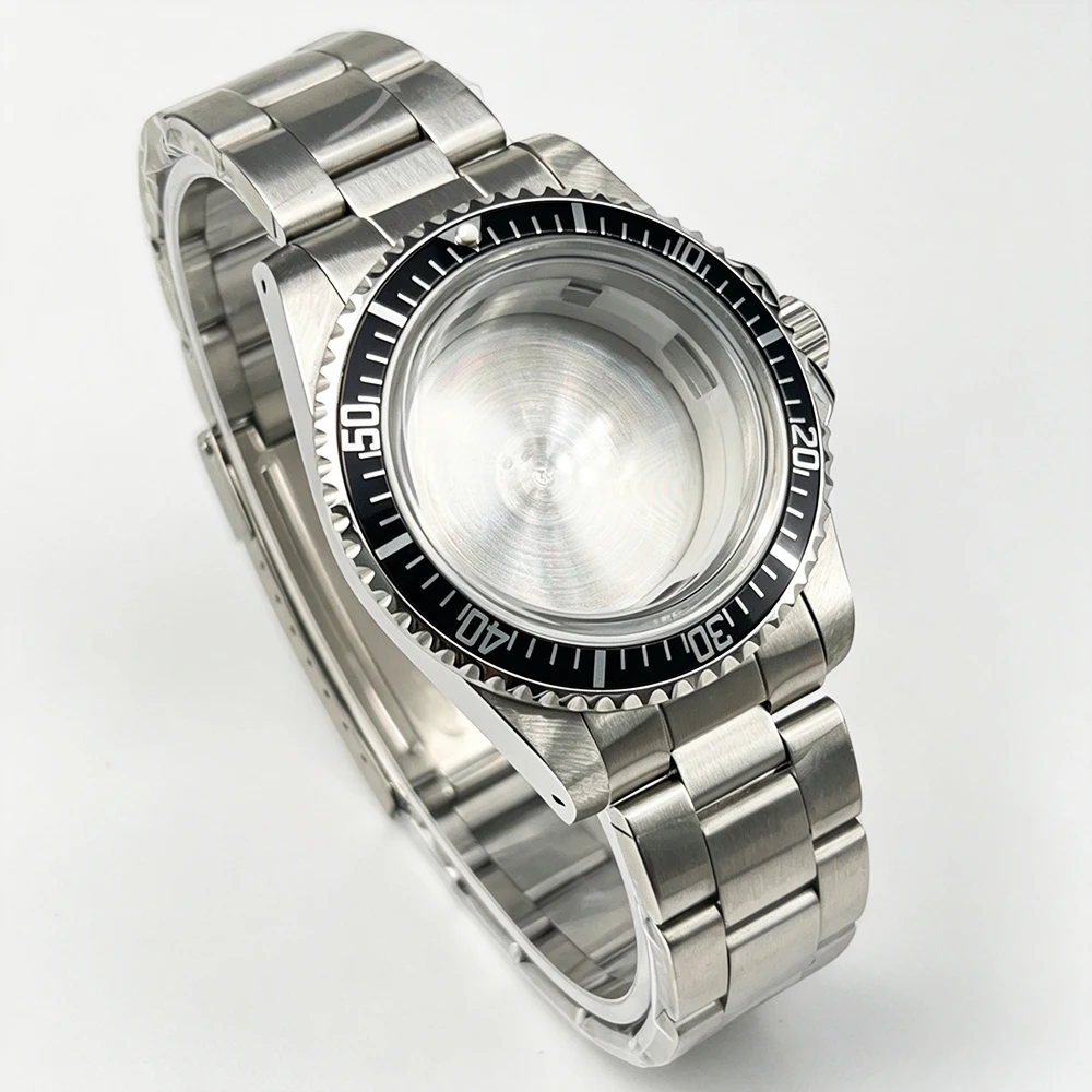 39.5Mm Vintage Men's Case Acrylic Bubble Glass Stainless Steel Case Band For Sub Nh35 Miotta8215 St1612 Movement Watch Parts