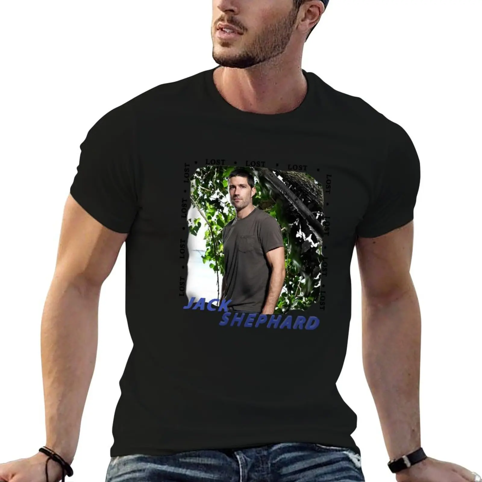 

Jack Shephard LOST T-Shirt summer top anime t shirts plain black t shirts men