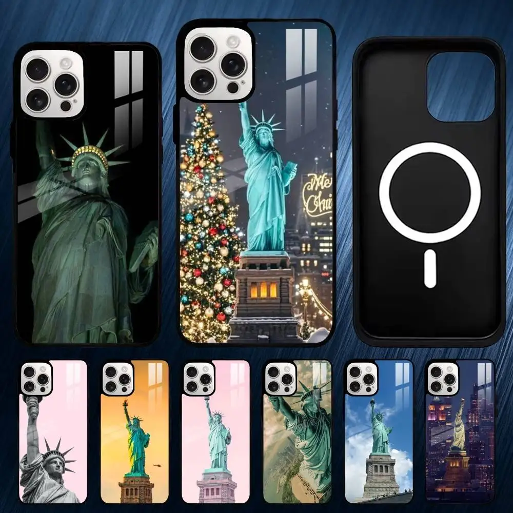 

S-Statue of Liberty N-New York Phone Case For iPhone17,16,15,14,13,12,11,Plus,Pro,Max For Magsafe Wireless Charging cover