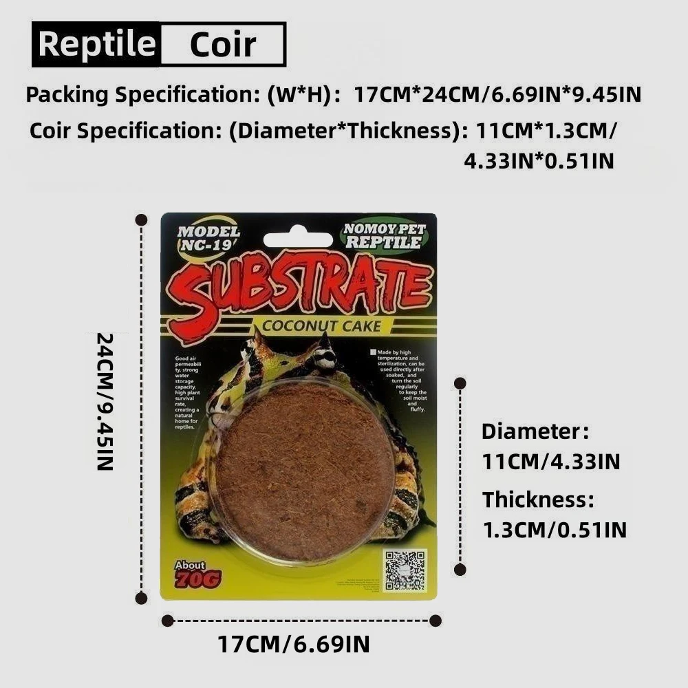 70g Reptile Coconut Soil Simulate Natural Environment Reptile Observation Box Base Bedding Material Coconut Shell Fiber Soil