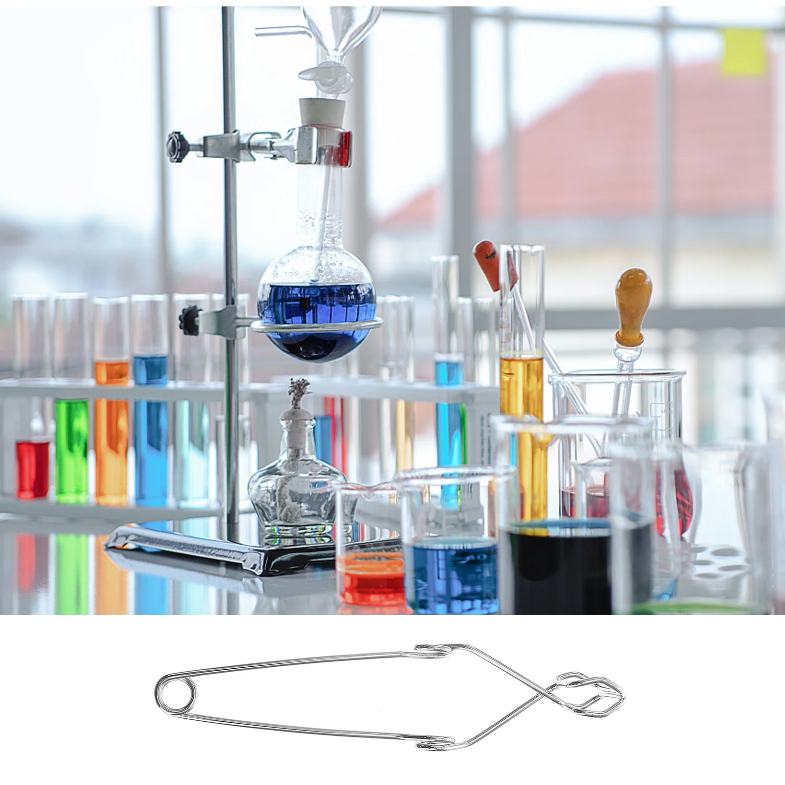 

2pcs Test Tube Clamps Metal Clip Holder For Laboratory Steel Clips Lightweight Tools For School Lab Teaching Equipment