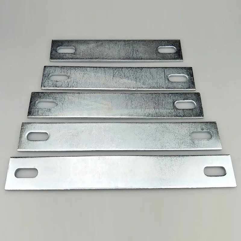 2PCS One Line Angle Code Rectangular Perforated Straight Piece Iron Plate Connecting Piece Fixing Right Angle Blocking Piece