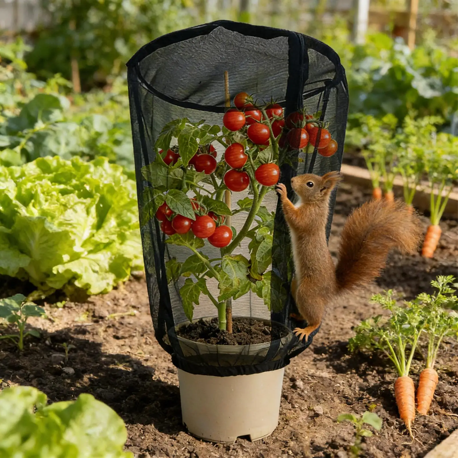 Plant Covers 2 Pieces Protective Garden Bird Barrier Mesh Plant Pot Covers for Potted Tomato Vegetables Blueberry Bushes Fruit