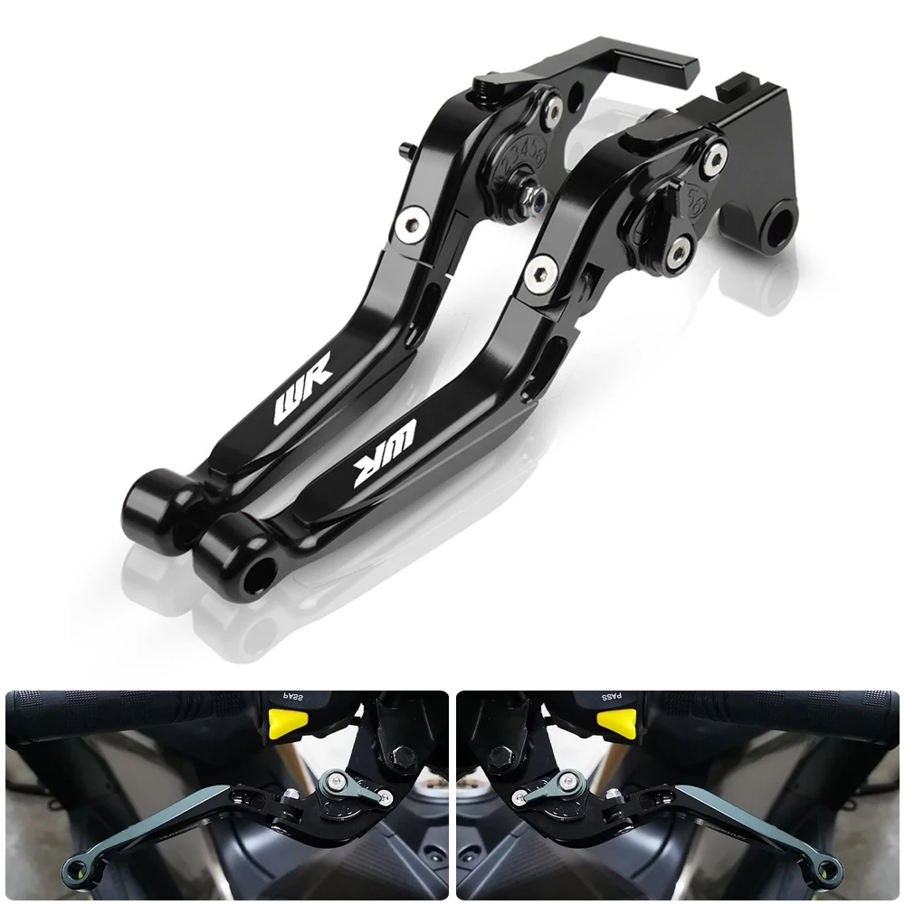 For Yamaha WR125X/WR125R/WRX/WRR 2009-2017 CNC Adjustable Folding Brake Clutch Levers Handlebar Grips Handle Lever Accessories