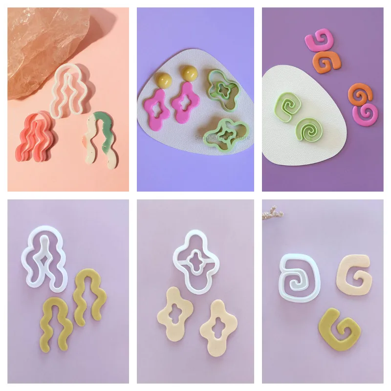 Curve/Arc Soft Pottery Polymer Clay Molds Cake Roll Shape Clay Cutter DIY Earring Jewelry Pendant Cutting Mold Pottery Tools