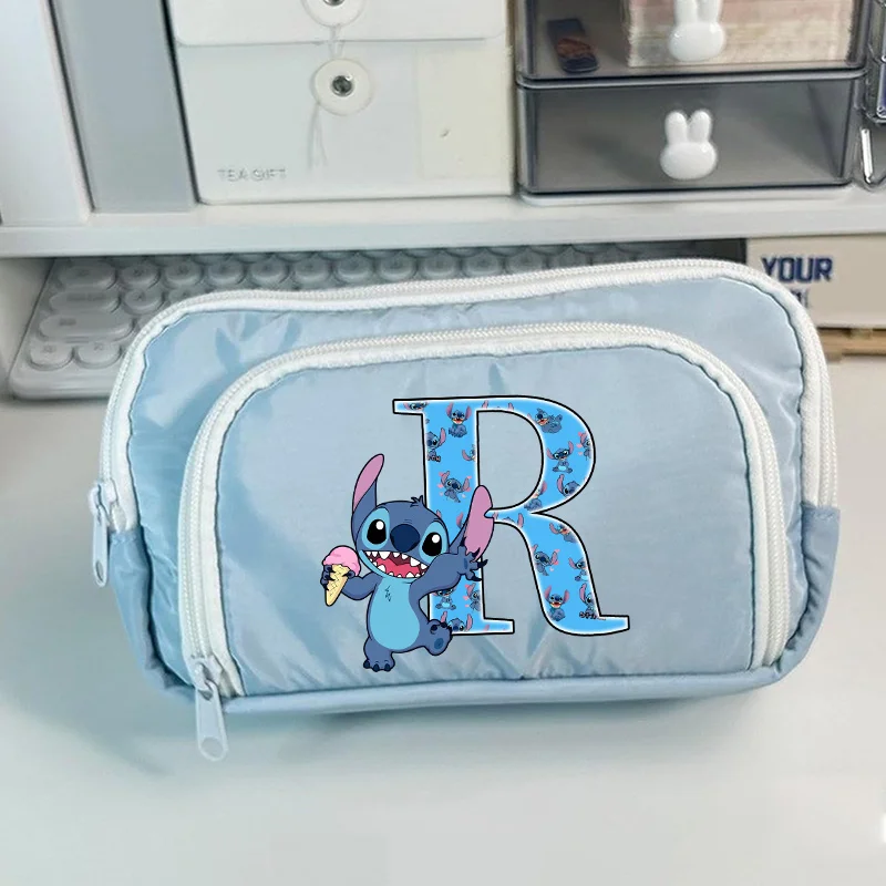 

Stitch Disney Pencil Bag Boys Girls Stationery Storage Pouch 26 Letter Multilayer Stationery Storage Pouch Back To School Gift