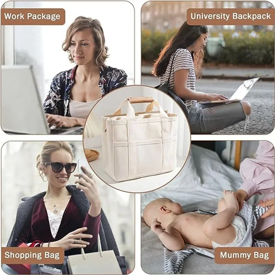 حقيبة تخزين حفاضات بسعة كبيرة للنساء ، حقائب يد قماشية ، زجاجة الرضاعة ، منظم الحفاضات ، حقائب الأمهات ، مستلزمات الأطفال #6
