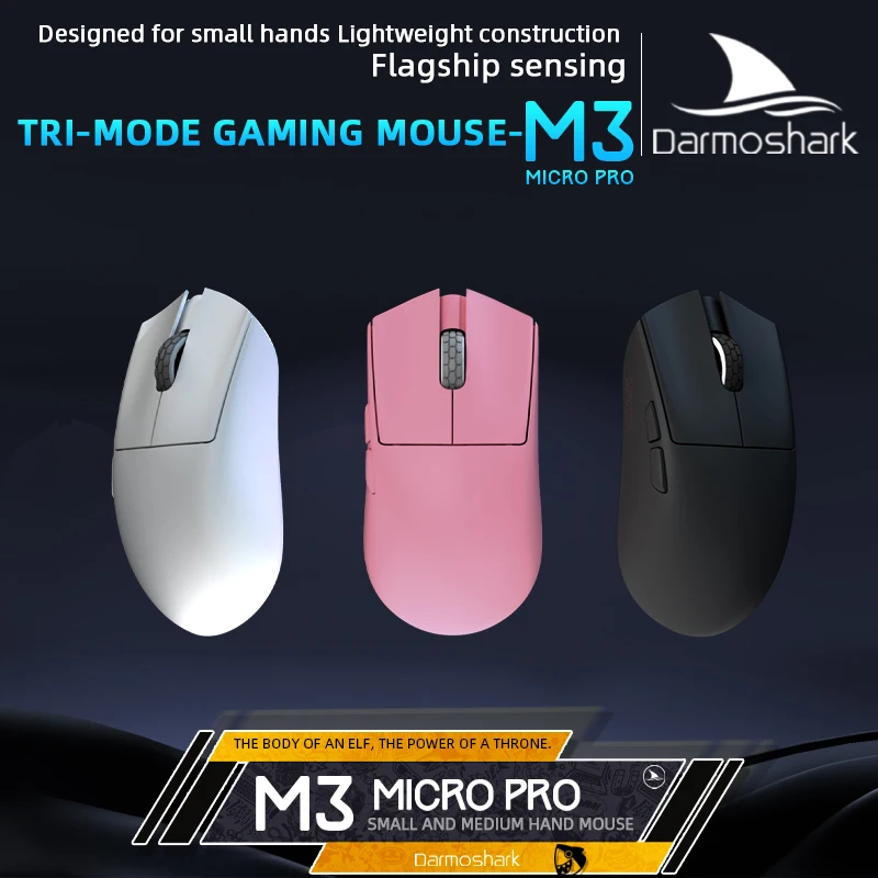 Darmoshark M3 MICRO PRO 8K Gaming Mouse Wireless Bluetooth Ergonomic Mice PAM3950 Nordic 52840 30K DPI For Computer Laptop Gamer