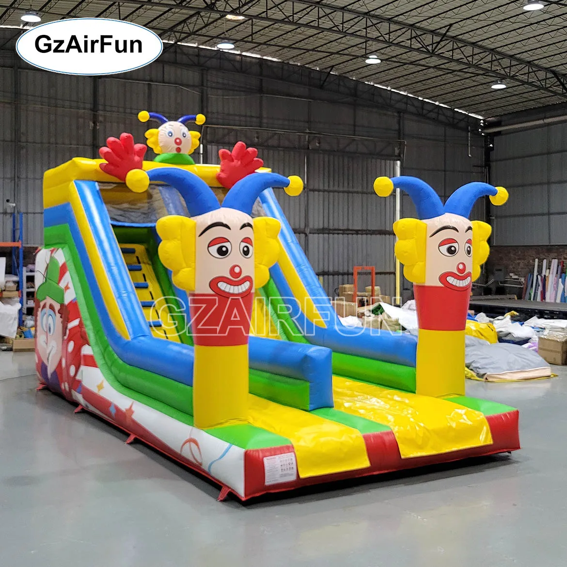 Popular Selection of Commercial Clown Theme Inflatable Wet and Dry Slide for Kids Playground Activities Rental