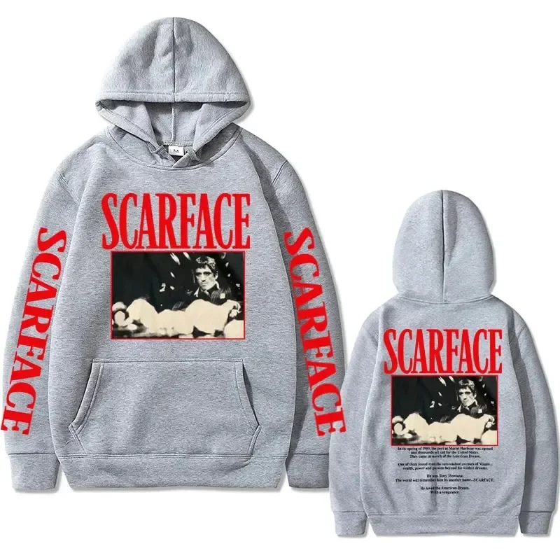 Vintage 90s Movie Scarface Tony Montana Hoodie Men Casual Vintage Pullover Man Hip Hop Hoodies Mens Fashion Oversized Sweatshirt