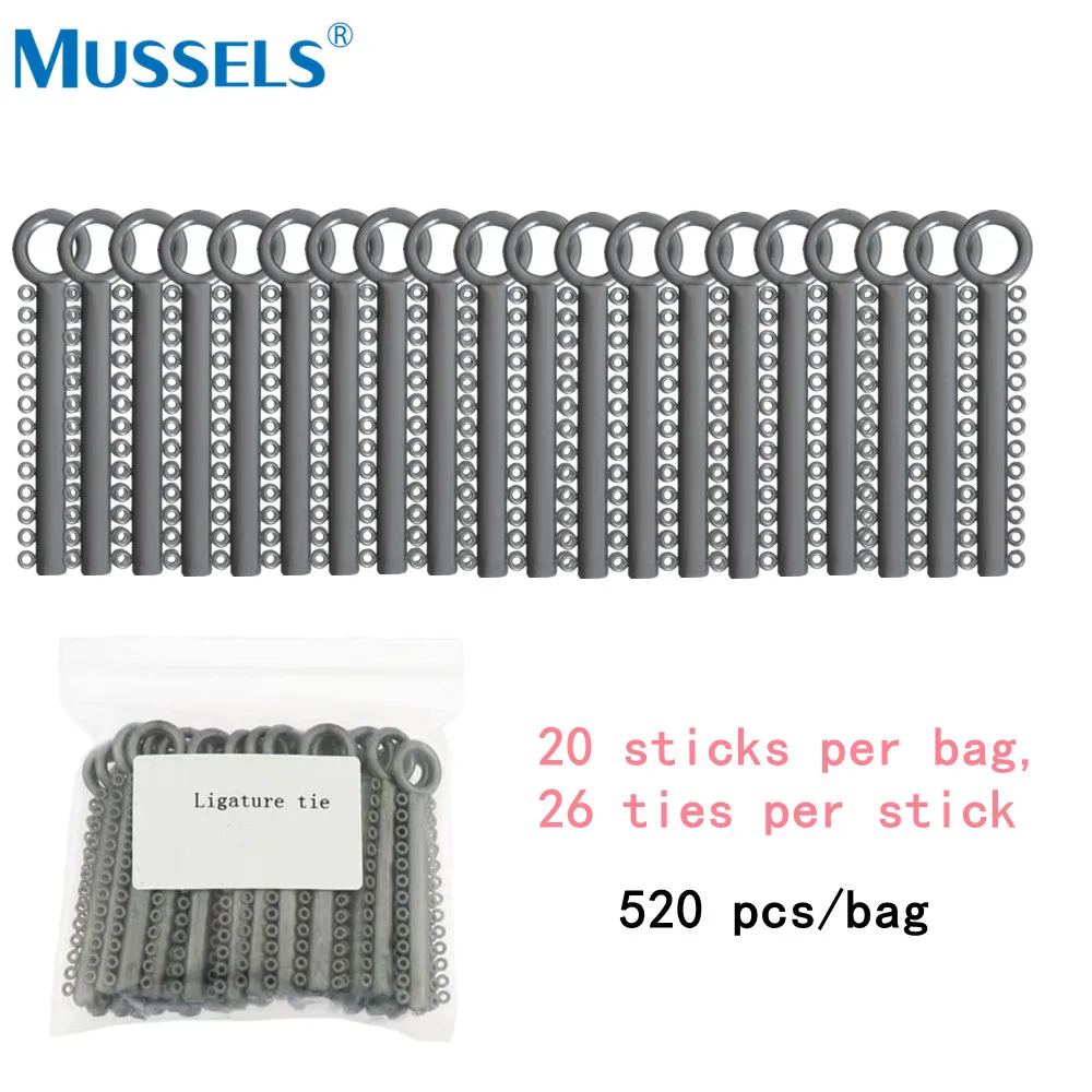 20 bastoncini = 520 pezzi fascette elastiche ortodontiche dentali elastici per staffe bretelle odontoiatria anello elastomerico leghe laboratorio