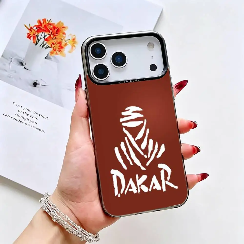 For Rally x Dakar Logo   Phone Case For iPhone 17,16,15,14,13,12,11 Plus,Pro Max,XS,Colorful Silver Phone case Funda Cover