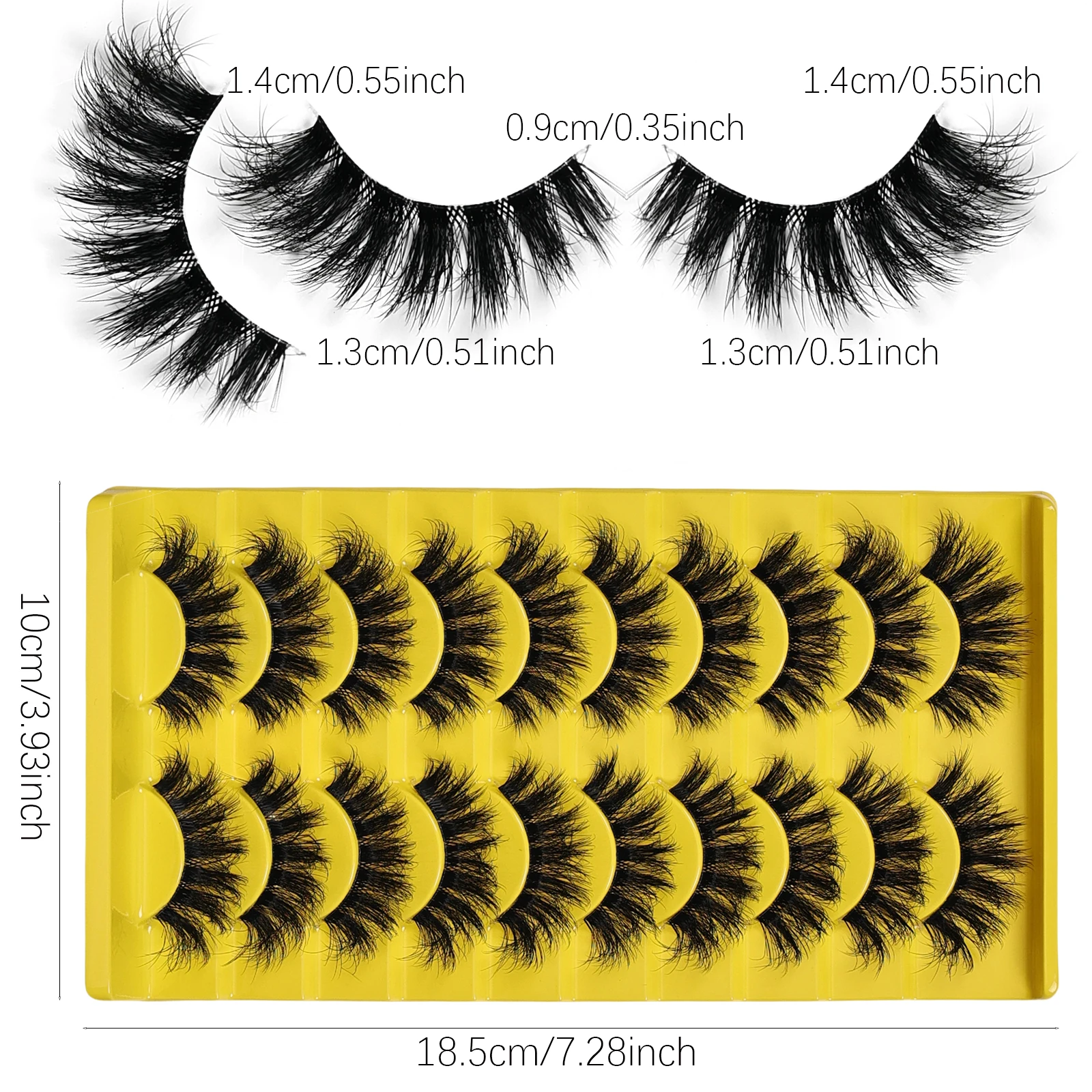 Cílios Postiços Fofos 3D, Cílios Grossos, Cílios Sujos Falsos, Cílios Postiços, Cílios Dramáticos, 10 Pares