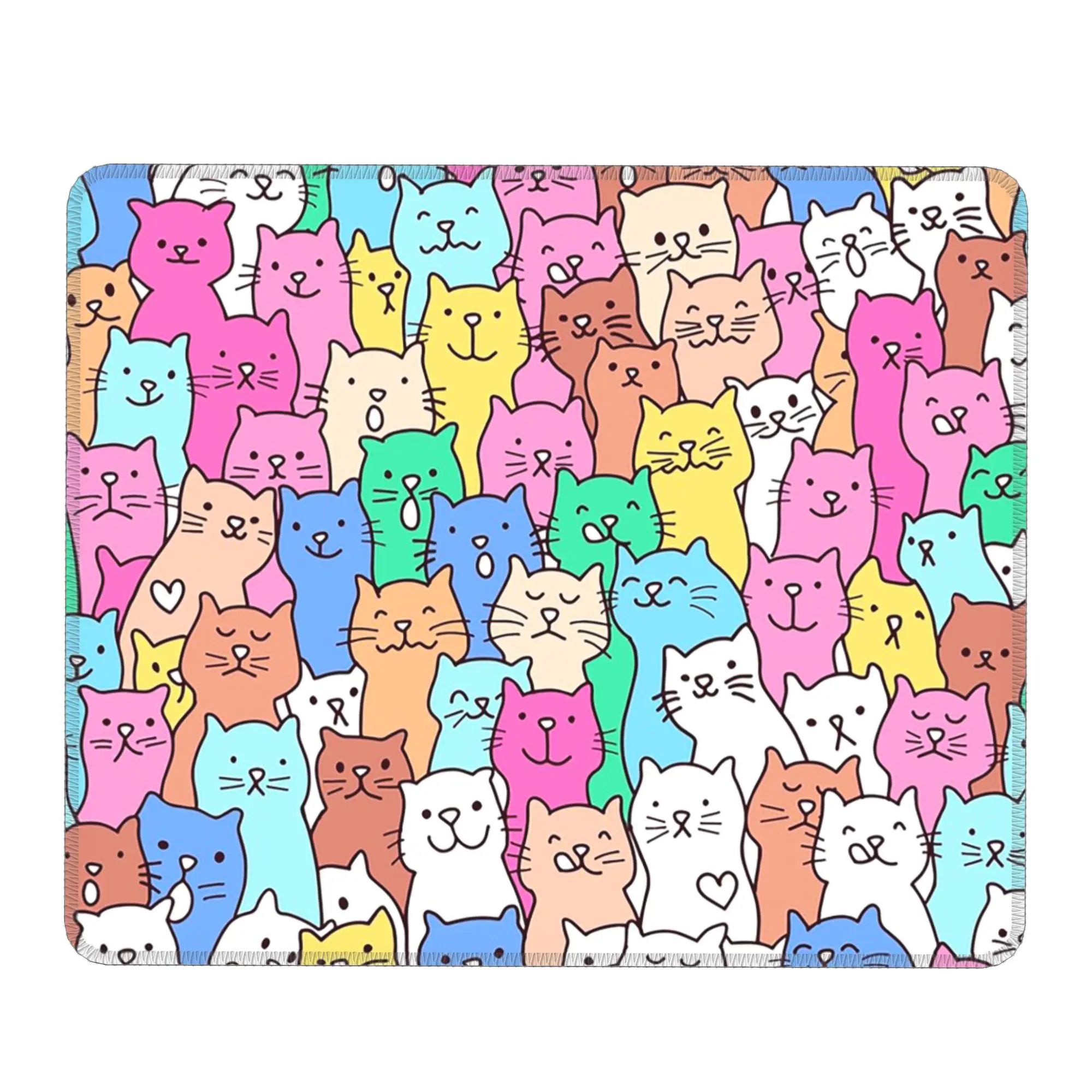 Cartoon Kittens Colour Cat Pattern Mouse Pad Computer Keyboard Mouse Mat Gaming PC Laptop Desk Mat Office Accessories Table Mats