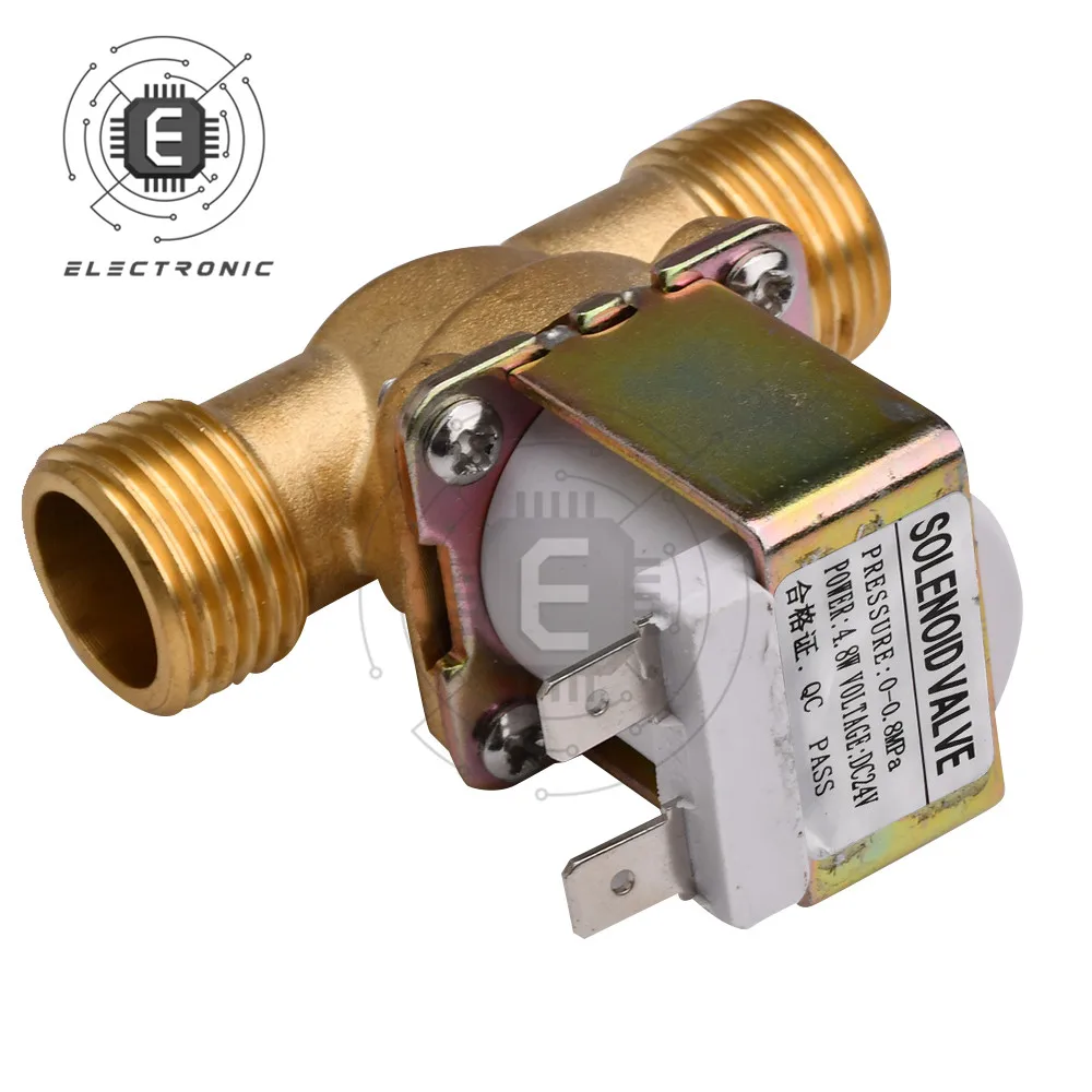 Interruttore elettrovalvola elettrica in ottone 220V DC 12V 24V G1/2 interruttore dell'acqua normalmente chiuso