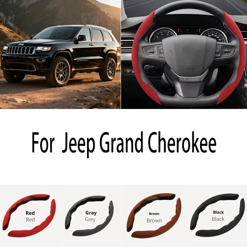 

For Jeep Grand Cherokee Car Steering Wheel Cover 38CM Anti-Slip Suede Steering Wheel Cover Auto Decoration Accessory