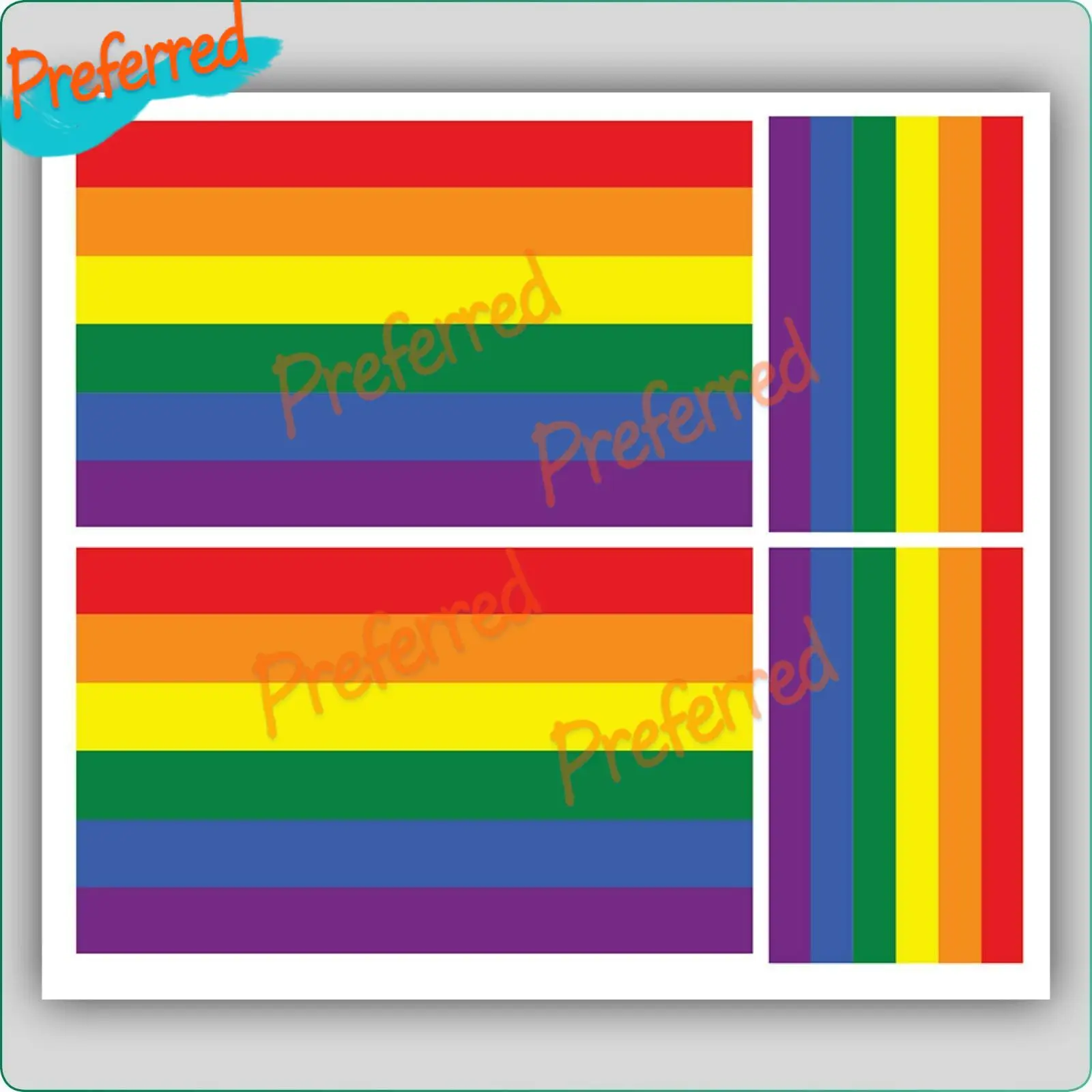 

4 X RAINBOW GAY PRIDE FLAG VINYL CAR VAN IPAD LAPTOP Windshield Bumper Creative Car Sticker Decals Waterproof PVC