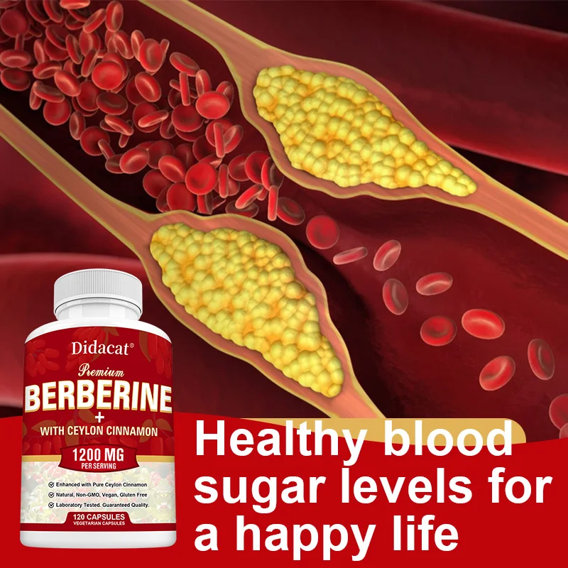 Premium Berberine+Ceylon Cinnamon 1200 Mg-Supports Blood Sugar and Cholesterol Health,Boosts Immune System,Promotes Heart Health