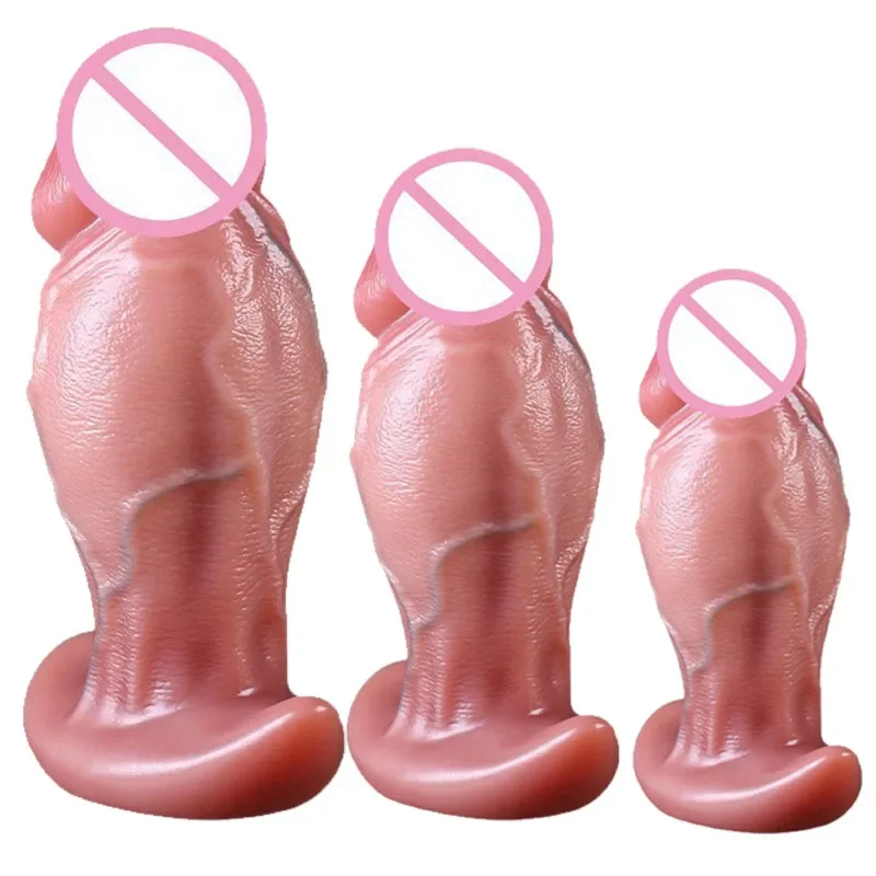 Silicone Realistic Dildo Set - Soft Textured Penis with Suction Cup for G-Spot Stimulation