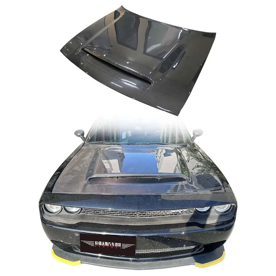

2015-2023 for Challenger Carbon Fiber Hood Body Kits New Bonnet with Heat Dissipation & Bolts Included