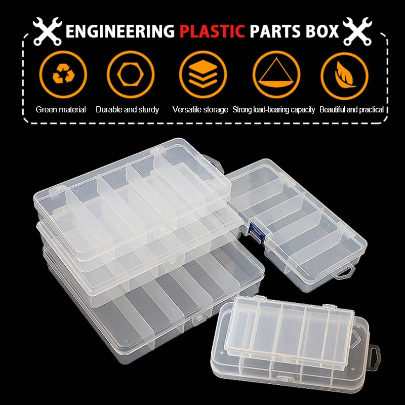 Luya 5 Compartment Fishing Tackle Organizer Transparent Plastic Accessory Box Fake Bait Thunderfrog Lure Case Fishing Tool Box