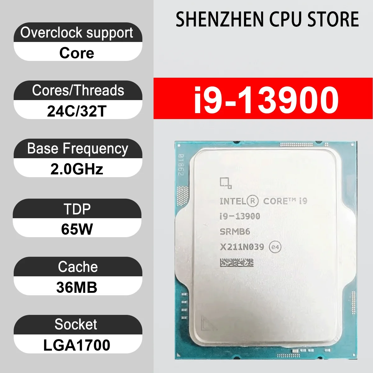 Intel Core i9-13900 24C/32T 2.0GHz 65W 36MB Cache 10nm Raptor Lake DDR5-4800 / DDR4-3200 MHz SRP7A LGA1700 UHD Graphics 770