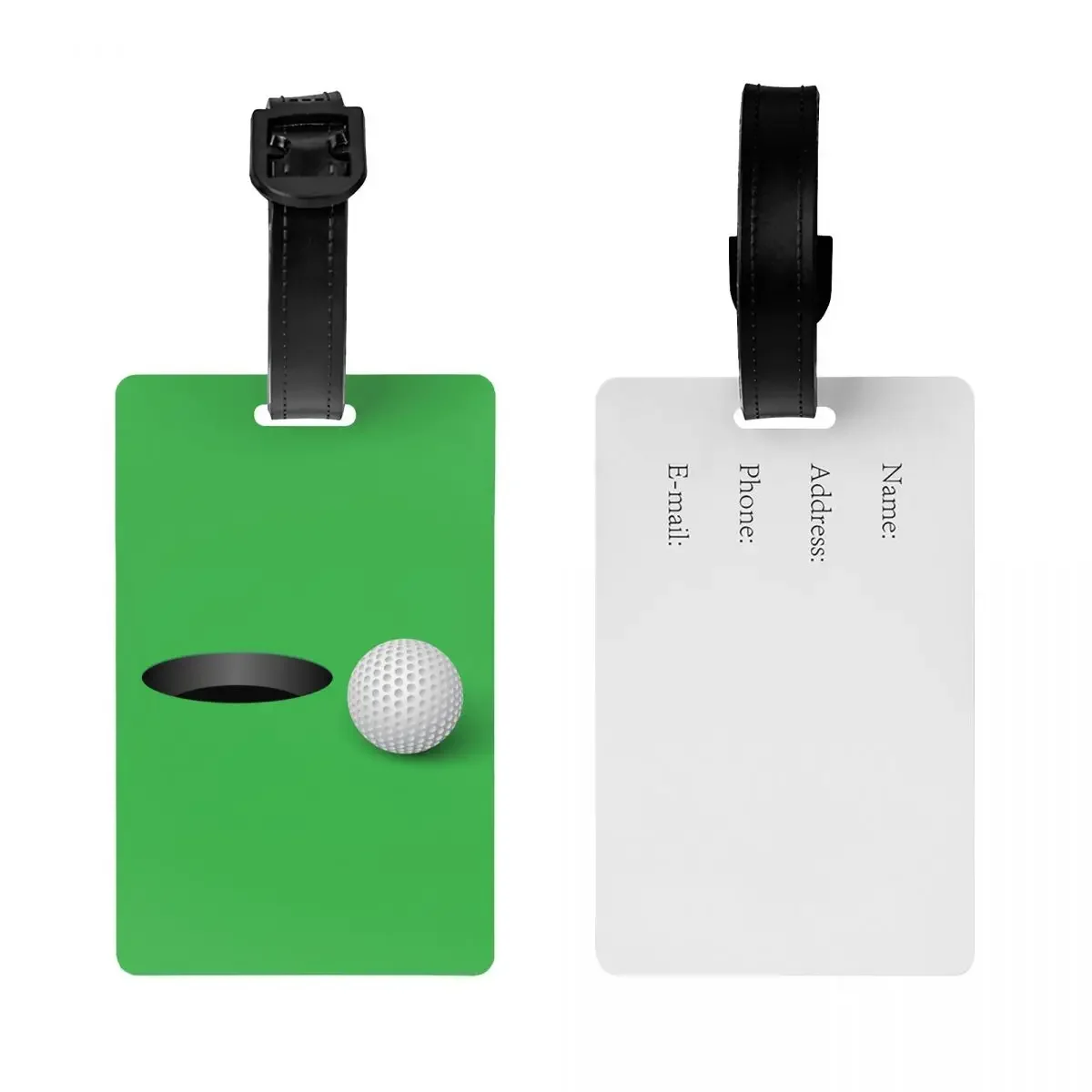 Custom Funny Sport Golf Ball Luggage Tag With Name Card Privacy Cover ID Label for Travel Bag Suitcase