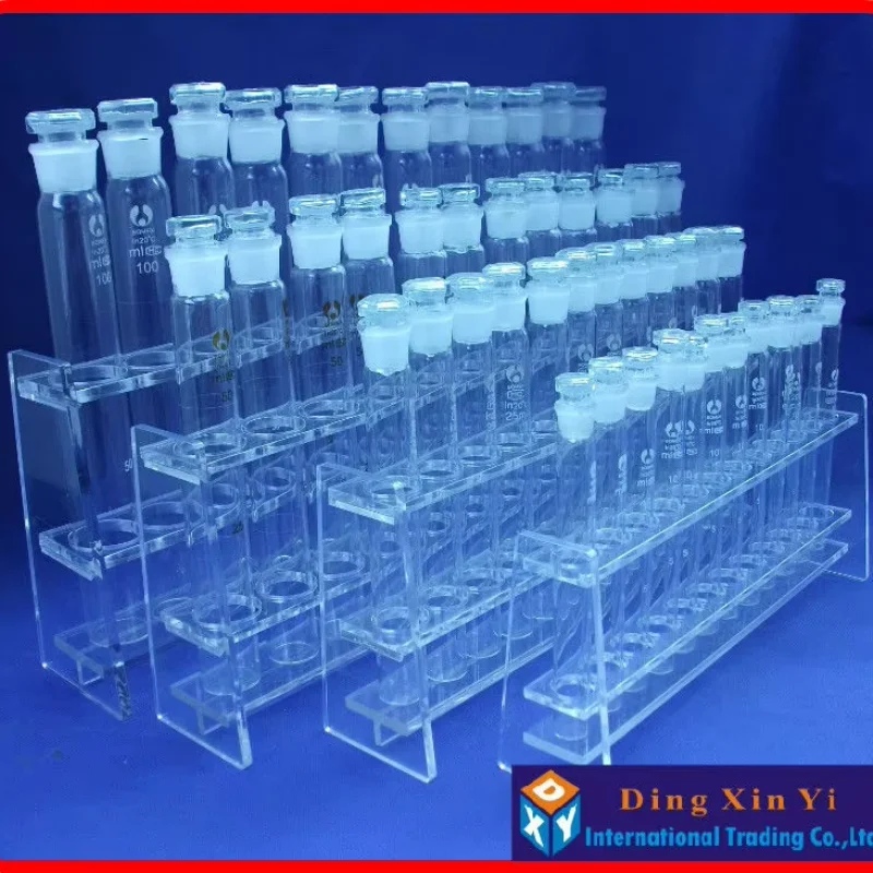 Lab 25mlx12 Colorimetric Organic Glass Nessler Tube Rack+12 pieces 25ml Glass colorimetric tube