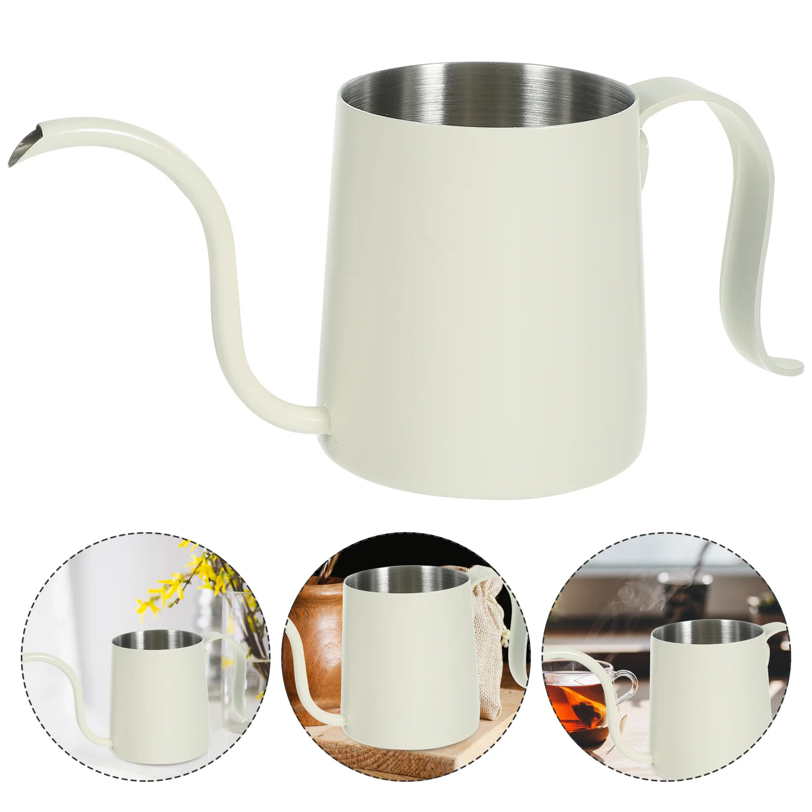 

Stainless Steel Gooseneck Coffee Kettle Ergonomic Handle Precise Coffee Pot Household Use Small Tea Kettle