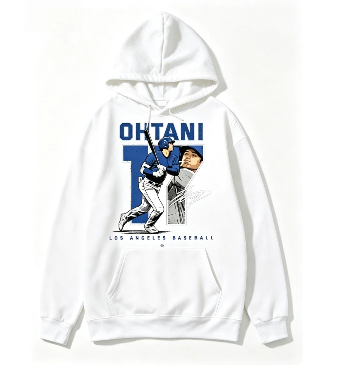 2026 new Black Drawstring Hoodie Sport Athlete Action Figure Big Number Signature‑style Graphic Unisex Pullover Sweatshirt