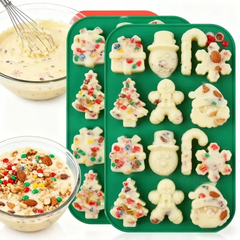 سيليكون عيد الميلاد الشوكولاته قوالب الحلوى شجرة ثلج الزنجبيل كعكة أدوات الديكور غير عصا مقاومة للحرارة DIY بها بنفسك الكوكيز #1