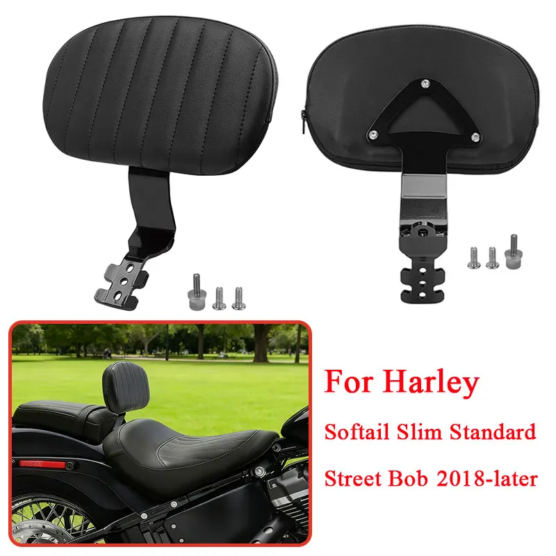 

Motorcycle Black Driver Rider Front Backrest Sissy Bar Fit For Harley Softail Slim Standard Street Bob 2018-later